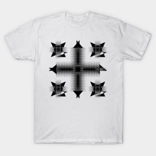 Geometric Blades Black and White T-Shirt